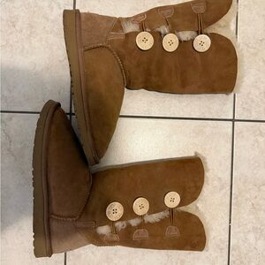 UGG Brown Suede Button Boots